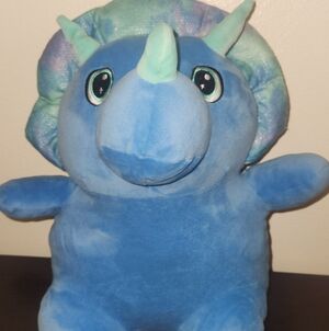 Plush Blue Triceratops Stuffed Animal - Soft Kids Toy